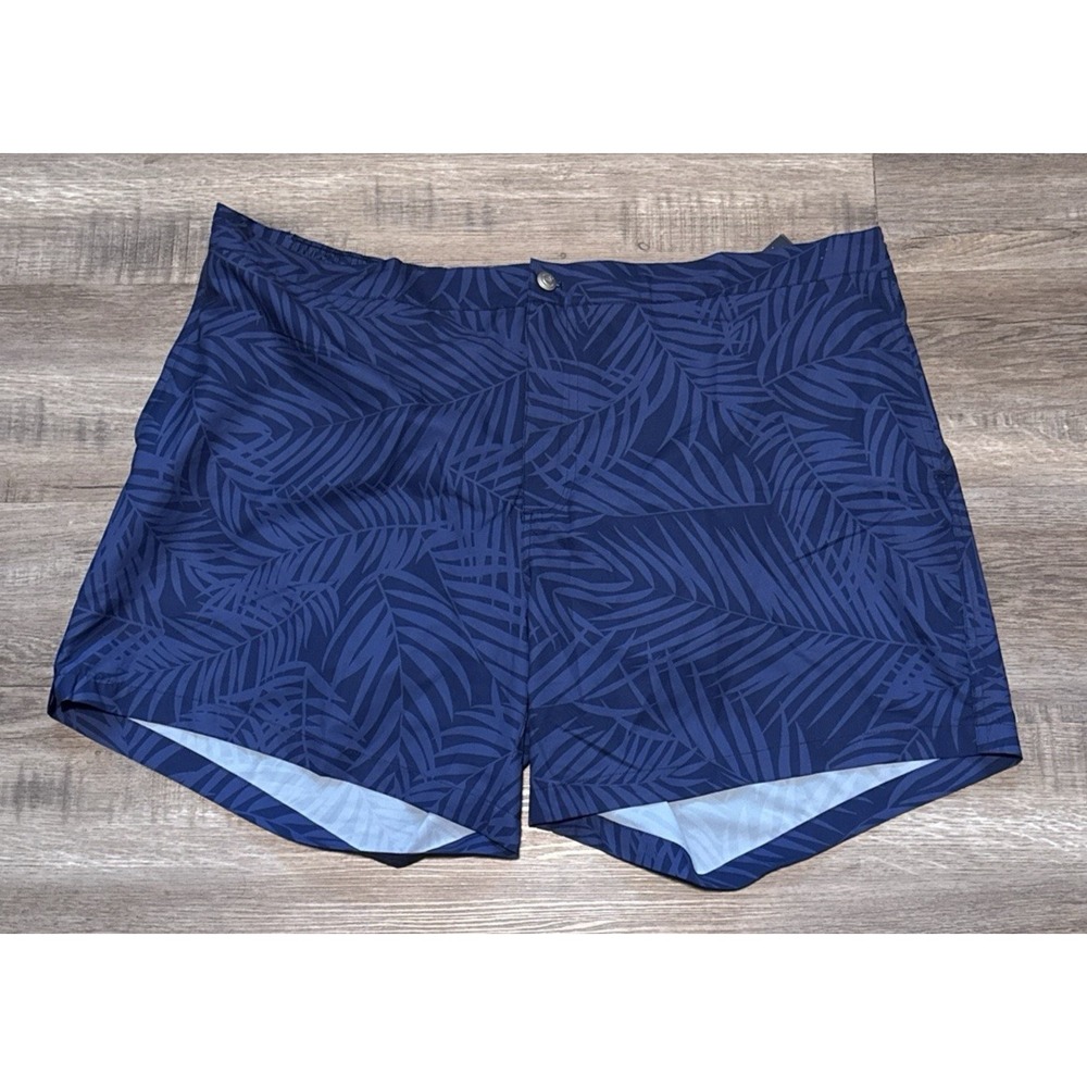 Peter Millar Crown Crafted Men's Size 2XL Navy Palm Swim Trunks XXL